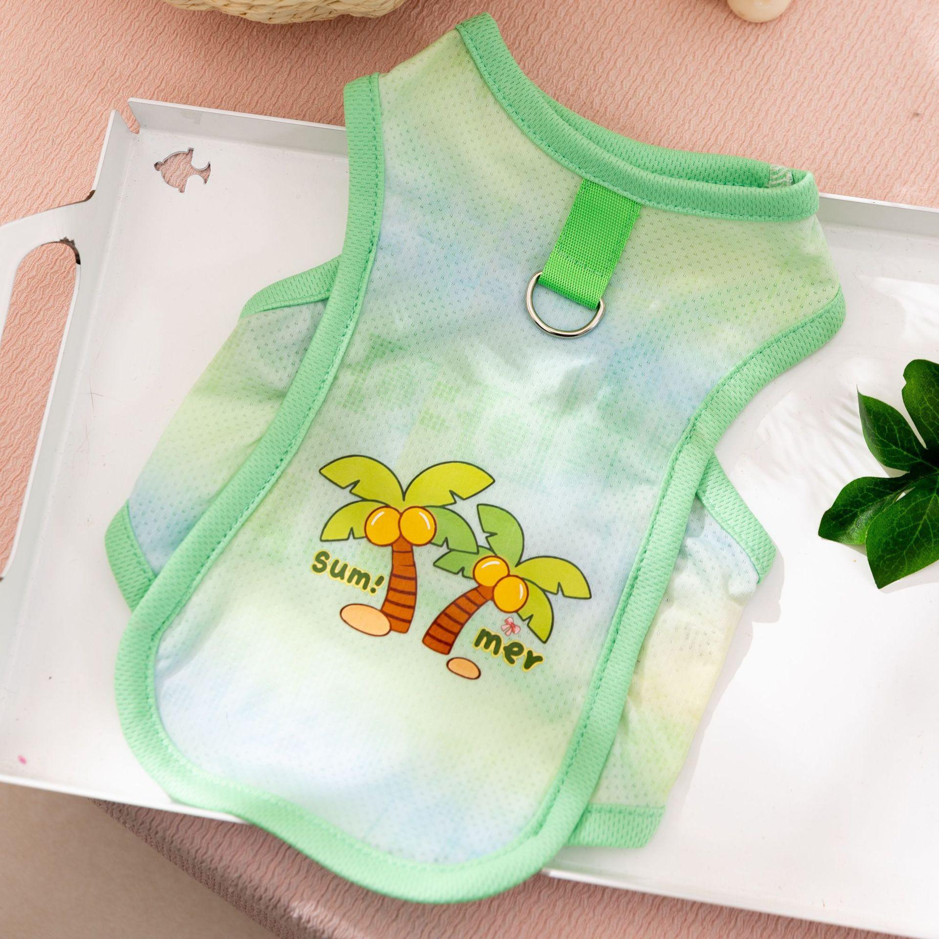 1Pcs Spring and summer pet vests for beach, coconut dog clothes, breathable outdoor pet clothing, cat clothes XS