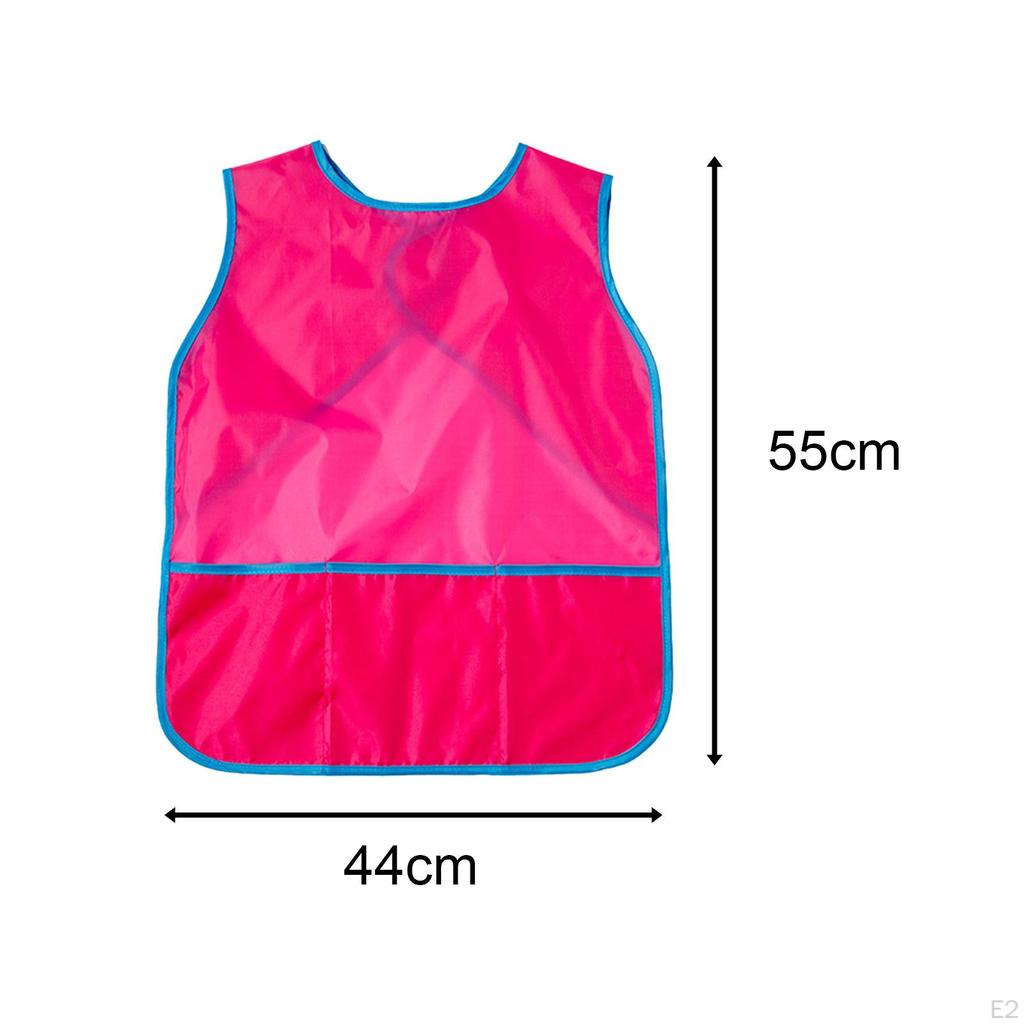 Smocks Painting Aprons Sleeveless Art Supplies Waterproof with Pocket Bib for Cooking Baking