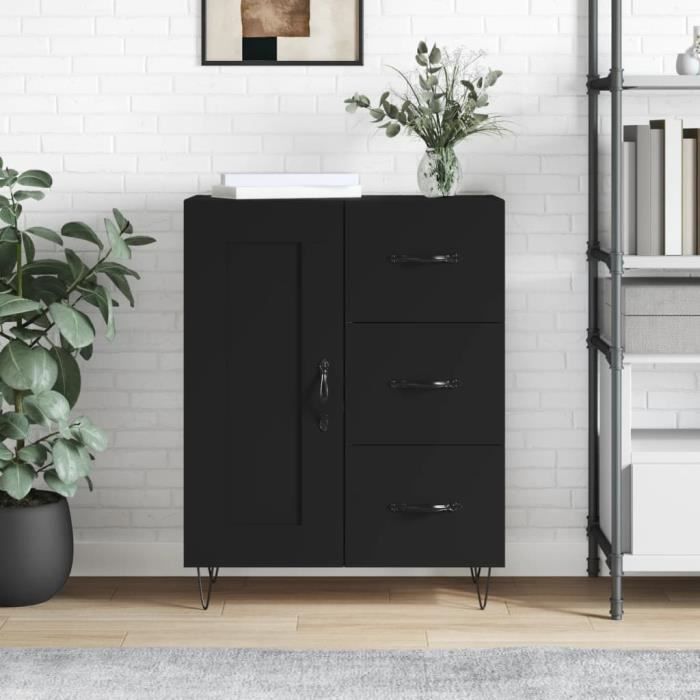 VidaXL Buffet noir 69,5x34x90 cm bois d'ingénierie 830253