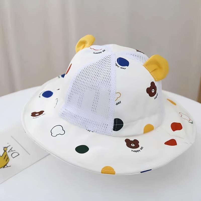 Baby Summer Thin Breathable Mesh Wide Brim Bucket Hat Cute Sun Protection Shade Cap For Boys And Girls Outdoor Travel