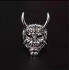 Trendy Demon Mask Hannya Ring: Punk Hip Hop Style Finger Accessory