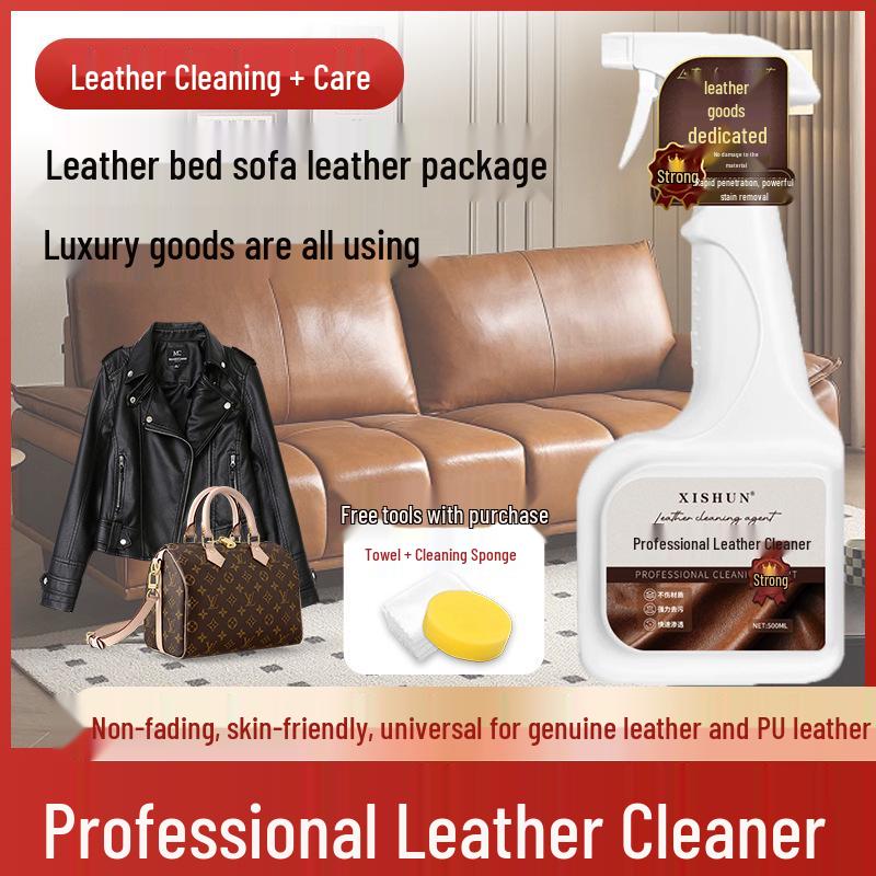 Leather Cleaner: Care & Deep Clean for Genuine Leather Sofas and Clothing, Stain Removal & Waterless Wash.