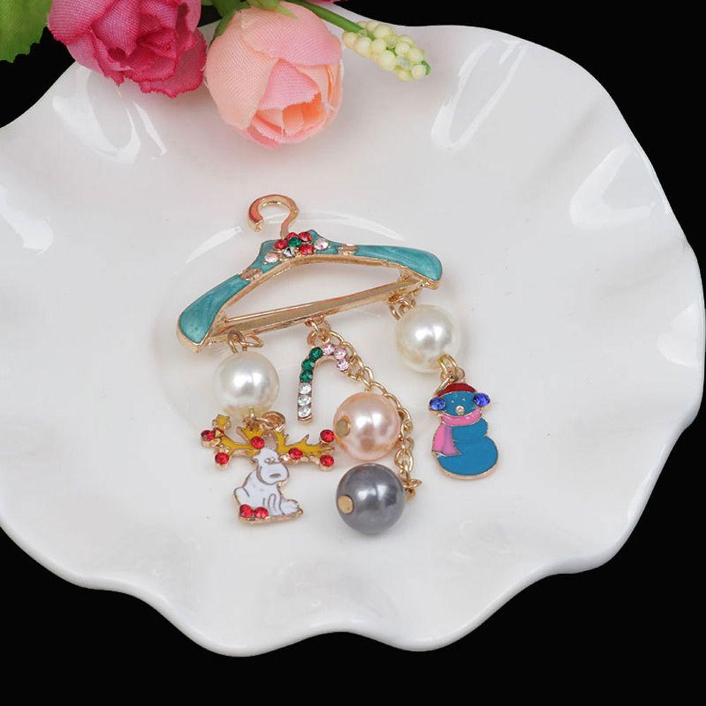 Kids Bag Decoration Women Elk Christmas Brooch Hanger Tassel Pin Jewelry Gift Clothing Brooches