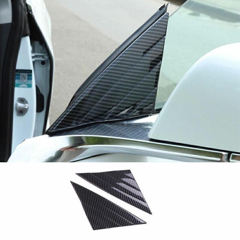 For Tesla Model 3 2017-2023 Carbon Fiber A Pillar Front Triangle Cover Trim 2pcs