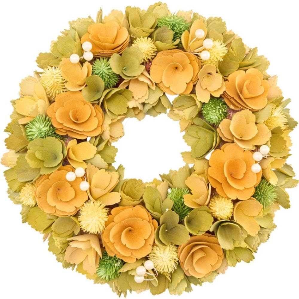 Foyer Moke M Wreath Green Yellow Mix Decorative Door 8425807