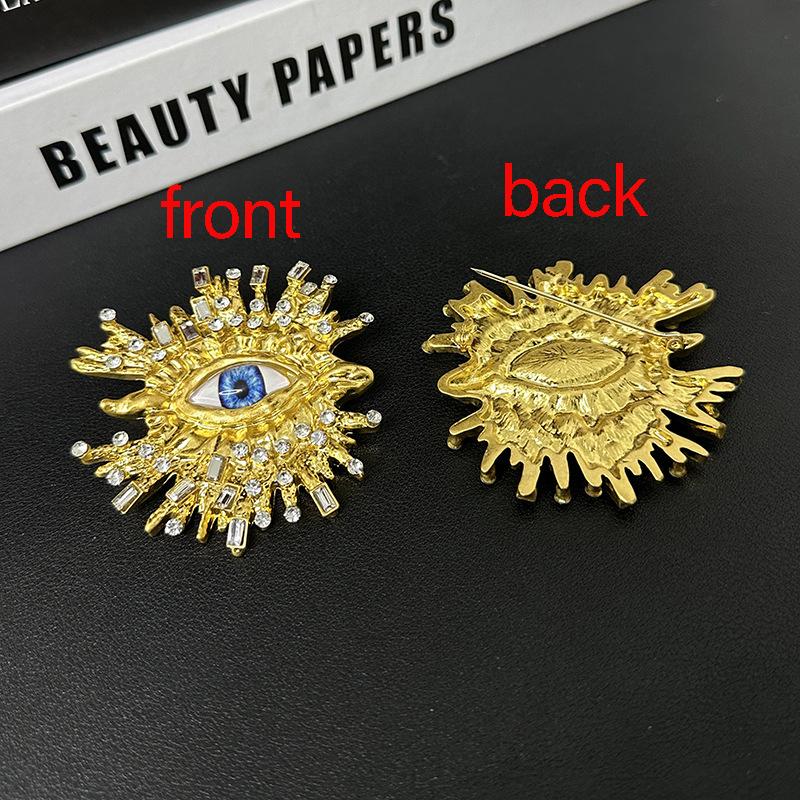 

Exaggerated Personality Rhinestone Big Eye Earrings Vintage Open Ring Brooch Earrings Set Women s Party Jewelry Accessories resizable