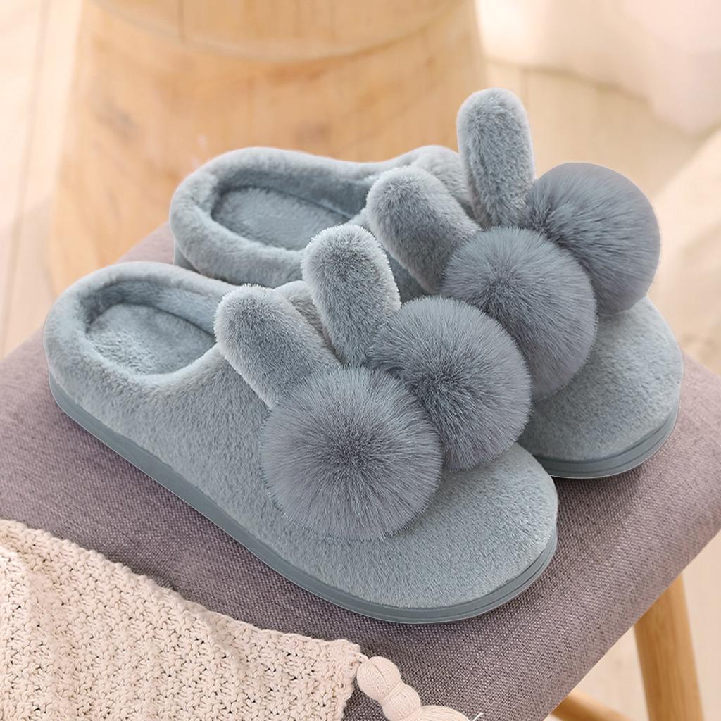 Womens Size 8 Slippers Couples Women Slip Furry Plush Flat Home Winter Round Toe Keep Warm Cartoon Chaussures Femmes éLéGantes