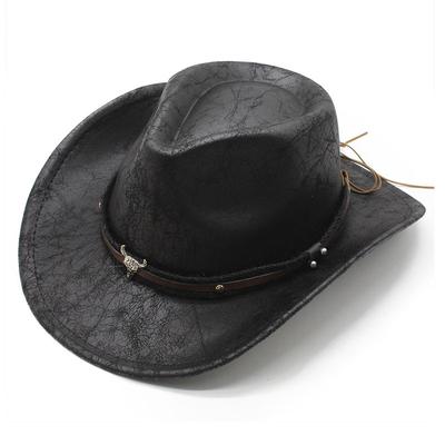 Chapeau de Cowboy Western en Daim Texture Vedette Vintage Britannique Extérieur Équitation Ombre Chapeau de Jazz