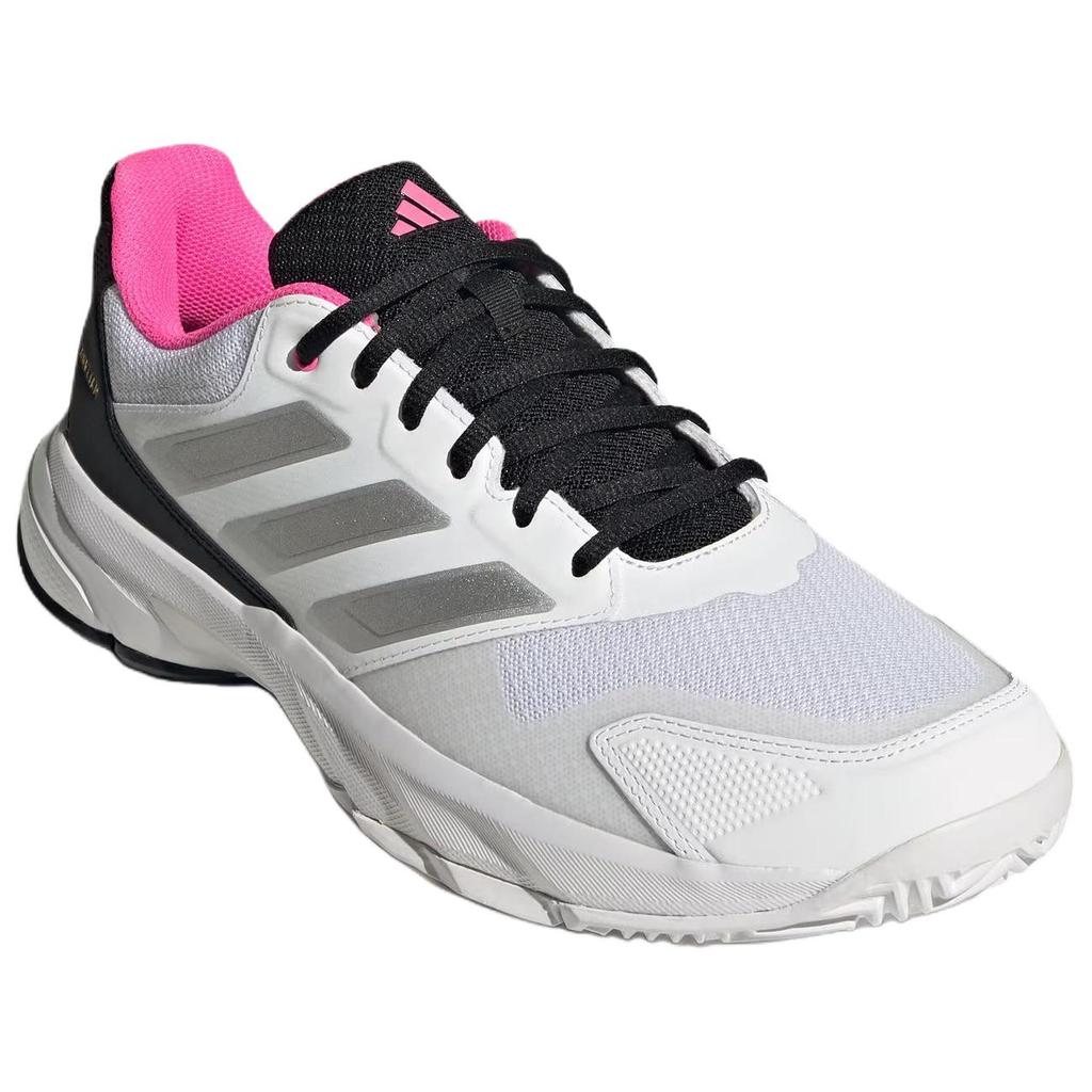 Adidas Courtjam Control 3 Comfortable Durable Wear-Resistant Low-Top Tennis Shoes Men Sneakers White Silver Pink JH5136