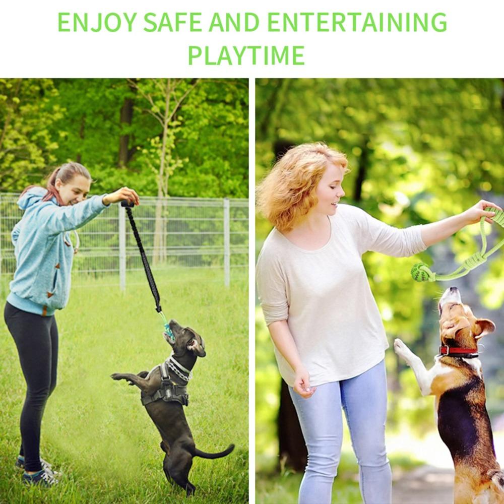Interactive Dog Ball Toy with Rope Tether Tug of War Solo Play Bite Resistant Chew Toys Puppy Training