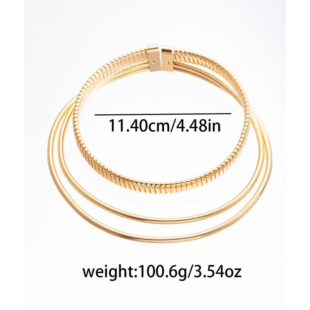 Layered Punk Chain Choker - European & American Style Metal Necklace for Women