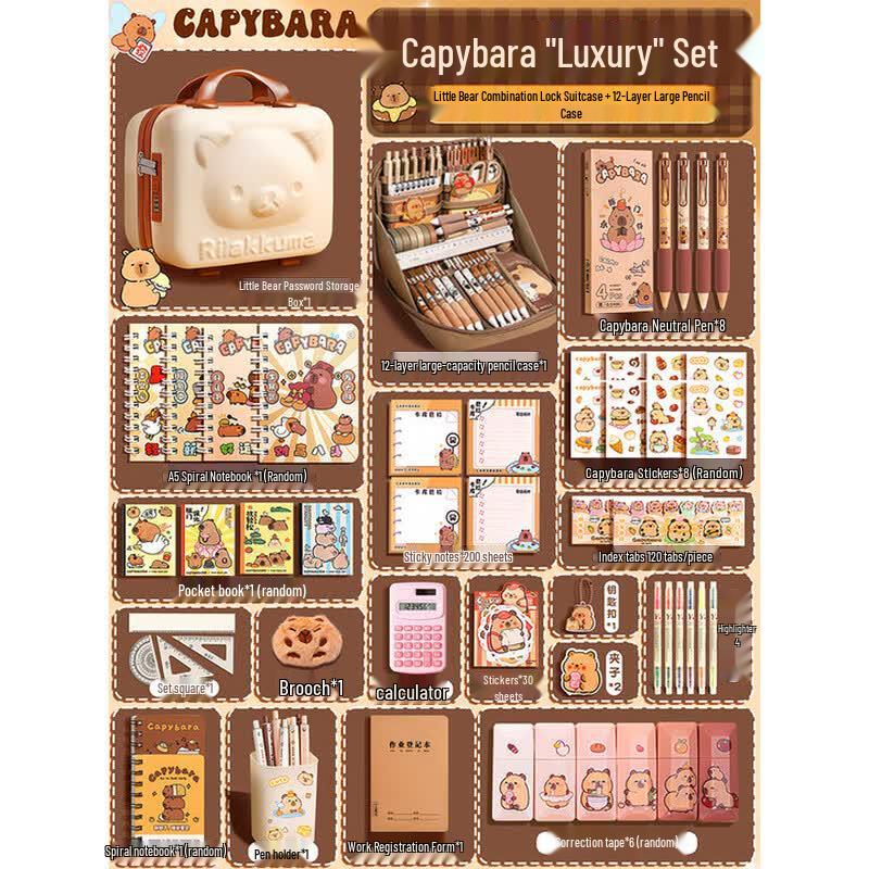 Capybara Themed Kids Stationery Gift Set
