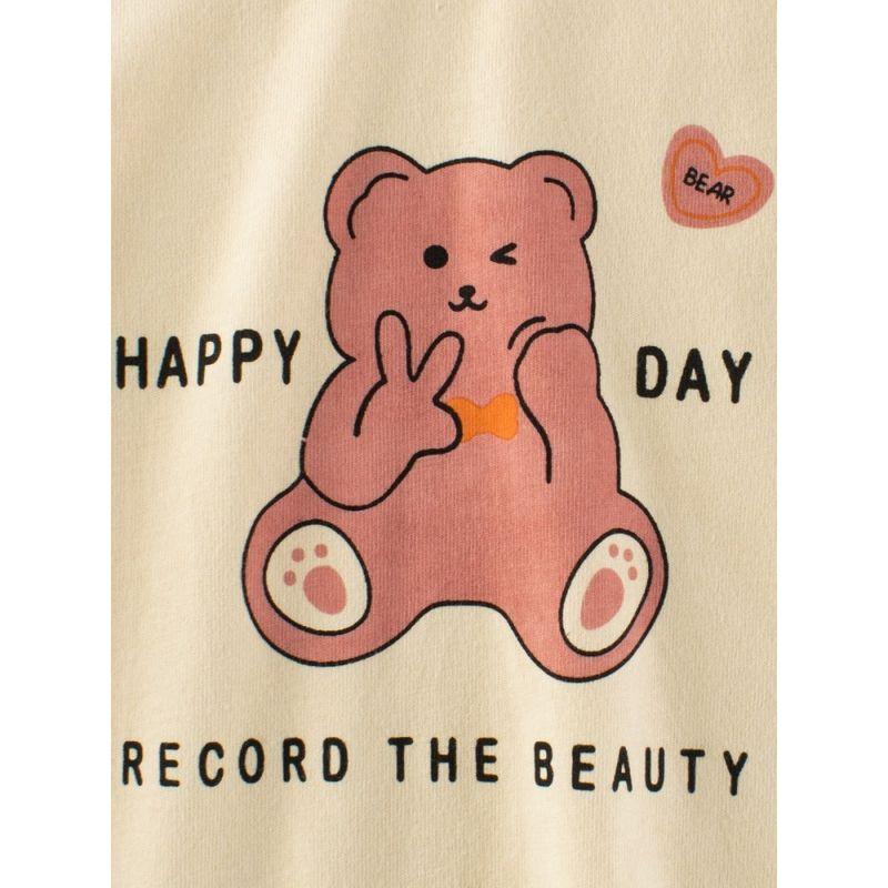27home Children's Clothing Spring and Autumn Babies' Long Sleeve T-shirt Girl Bear Raglan Sleeve Clothes Baby Cotton Base Shirt