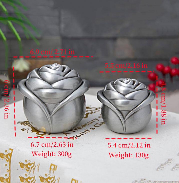 

Mini Jewelry Storage Box Inlaid Gem Polishing Organizer Flower Shape Portable Alloy Storage Earrings Ring Dresser Decorative 2.16 in