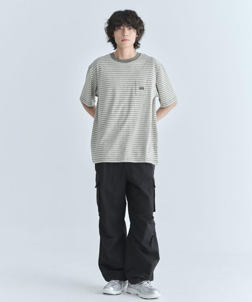 CGP Pinstripe Mini Pocket Short Sleeve T-Shirt - Dark Khaki