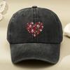 Dog Paw HeartShaped Colorful Print Unisex New Style Baseball Cap Washed Vintage Soft Top Retro Sun Hat for Men and Women