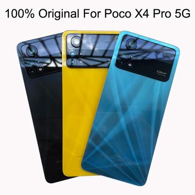 Für Xiaomi POCO X4 Pro 5G Zurück Glas Batterie Abdeckung Hinten Gehäuse Tür Panel X4Pro Mit Kamera Objektiv Ersatz