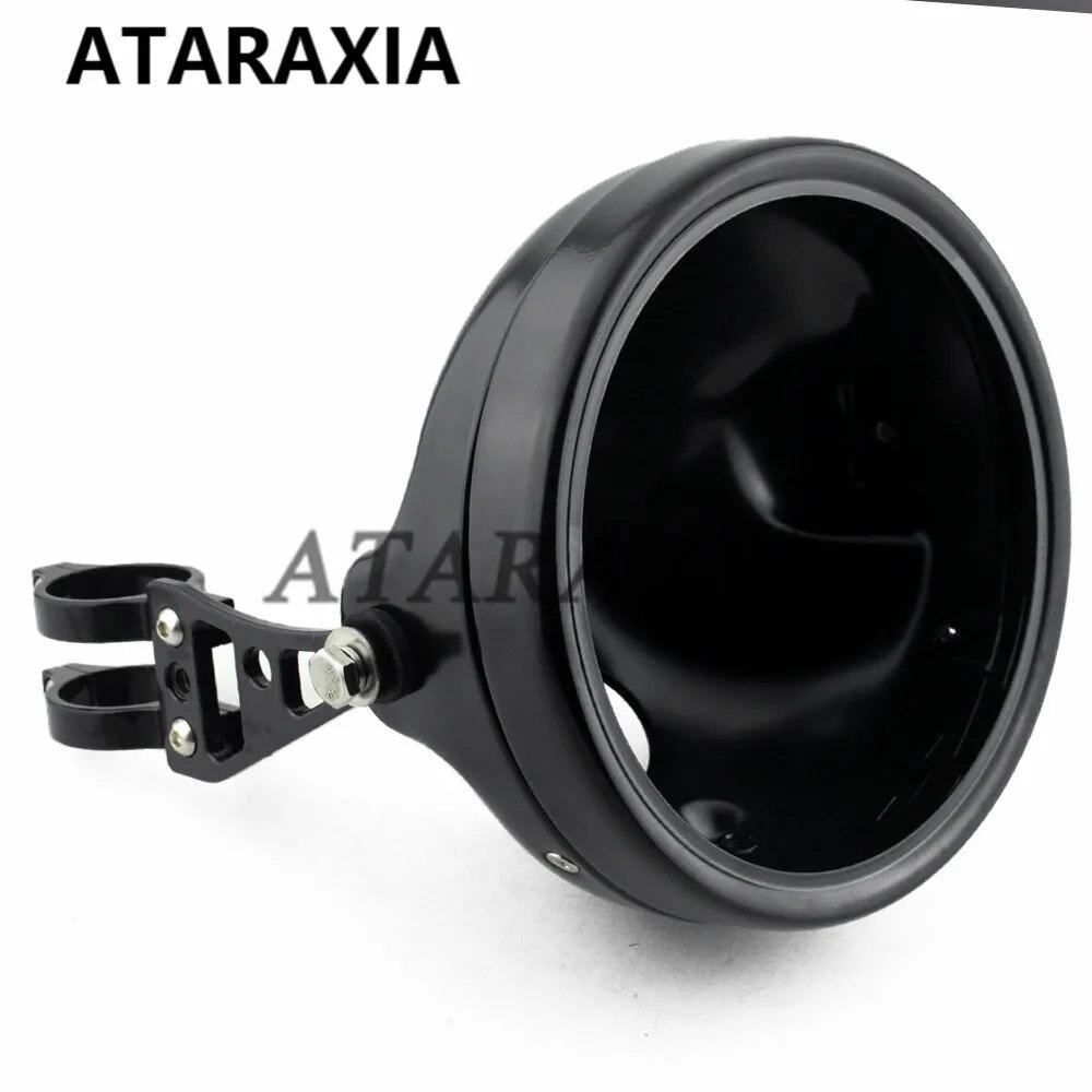 

7 7-дюймовый чехол для мотоциклетной фары для Harley, светодиодный корпус фары, регулируемый кронштейн, универсальный ковш, корпус, маяк