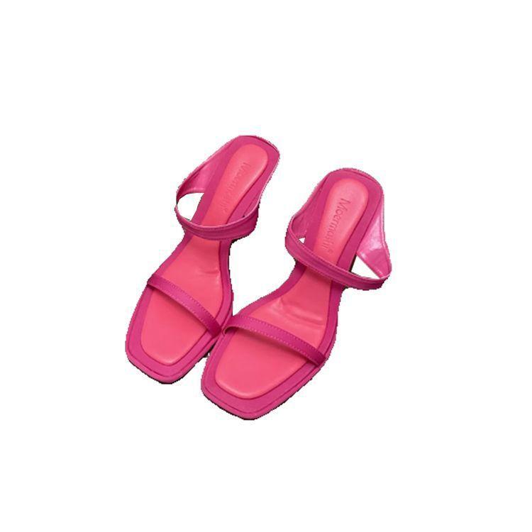 2025 summer Internet celebrity new with skirt high heels sandals women wear silver black word with stiletto sandals