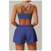 Women S Quick Dry Yoga Shorts Fake Two Piece Sports Shorts For Fitness