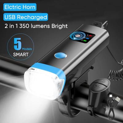 Fahrradhupenlicht vorne Fahrradbeleuchtung Fahrradlampen mit elektrischer Hupe 120 dB Radfahren Taschenlampe für Fahrradscheinwerfer Fahrradklingel