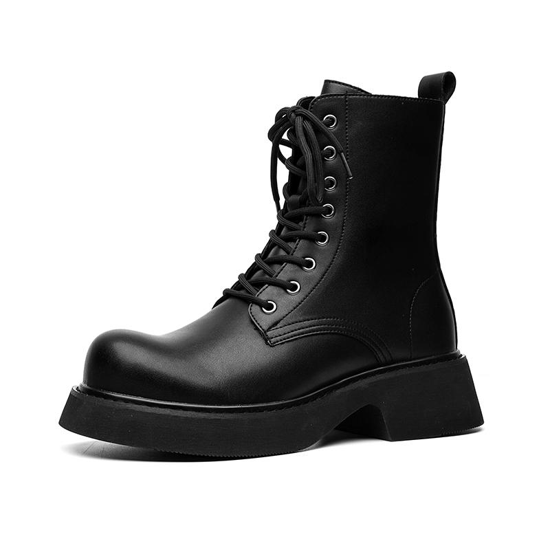 

Роскошные брендовые ботинки Chelsea 2024, высококачественные кожаные классические британские ботинки Chelsea на платформе, высокие мужские ботинки в стиле панк, ботильоны 44 чёрный