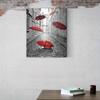 Framed - Modern City Streets, Red Umbrella Print, Multiple Scene Display, Framed Canvas Poster - Vibrant Decorative Artwork