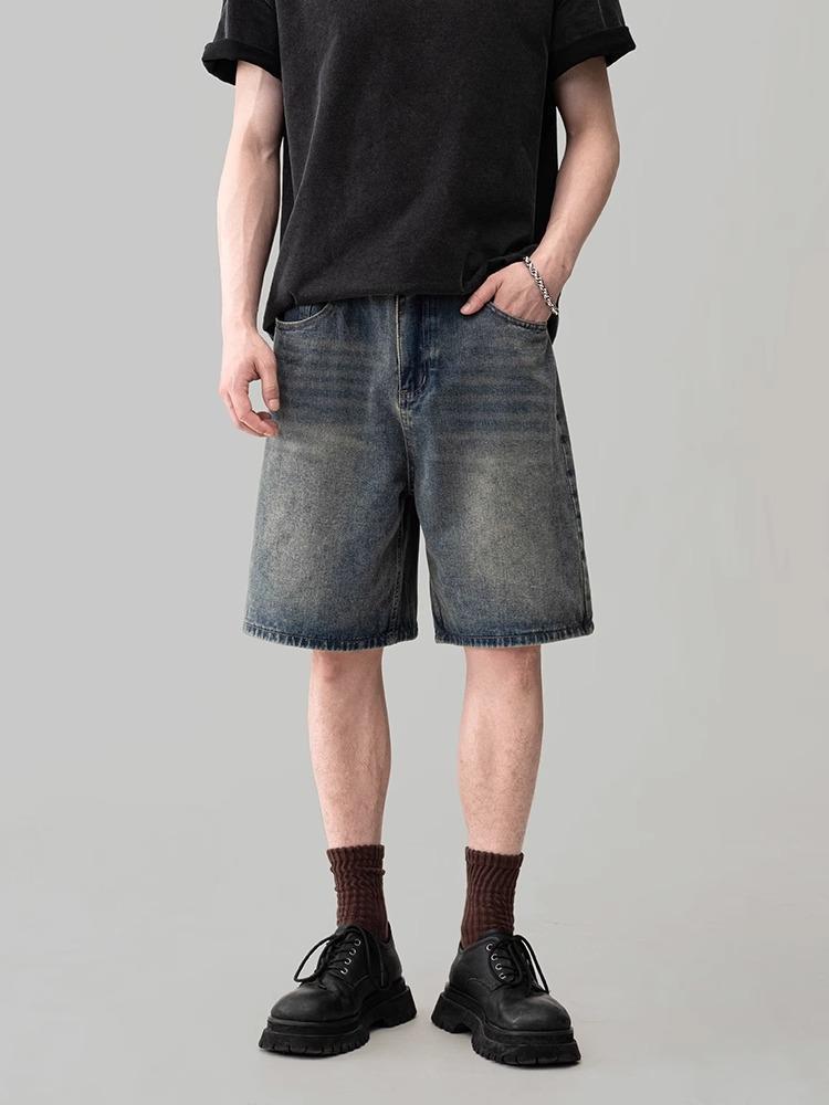 Men's Trendy Retro Washed Five-Point Denim Shorts
