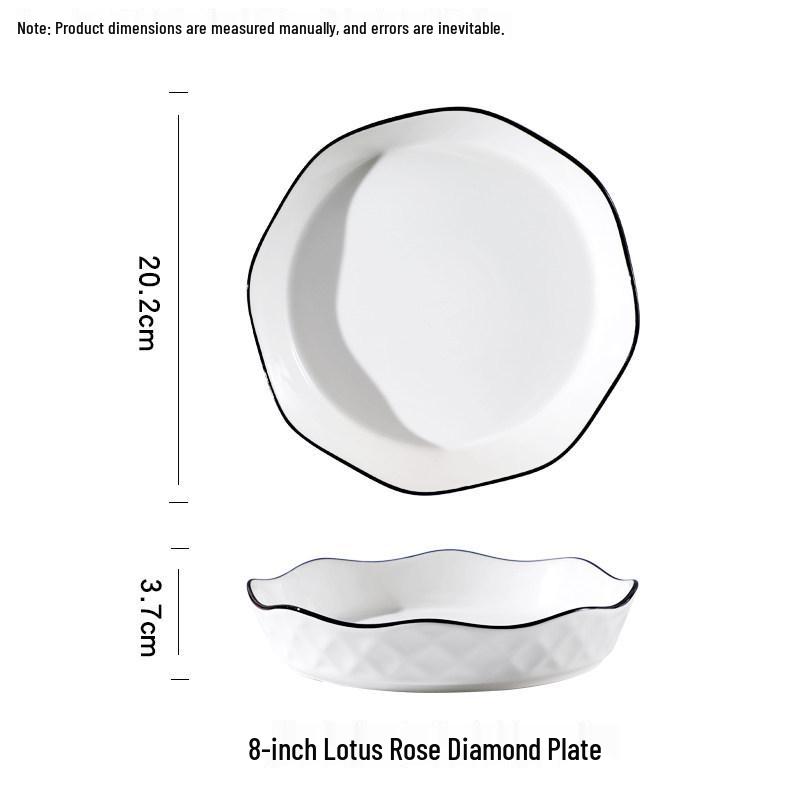 Nordic Style 45-Piece Tableware Set: Plates, Rice Bowls, Diamond Soup Bowls, and Fish Plates for 10 People