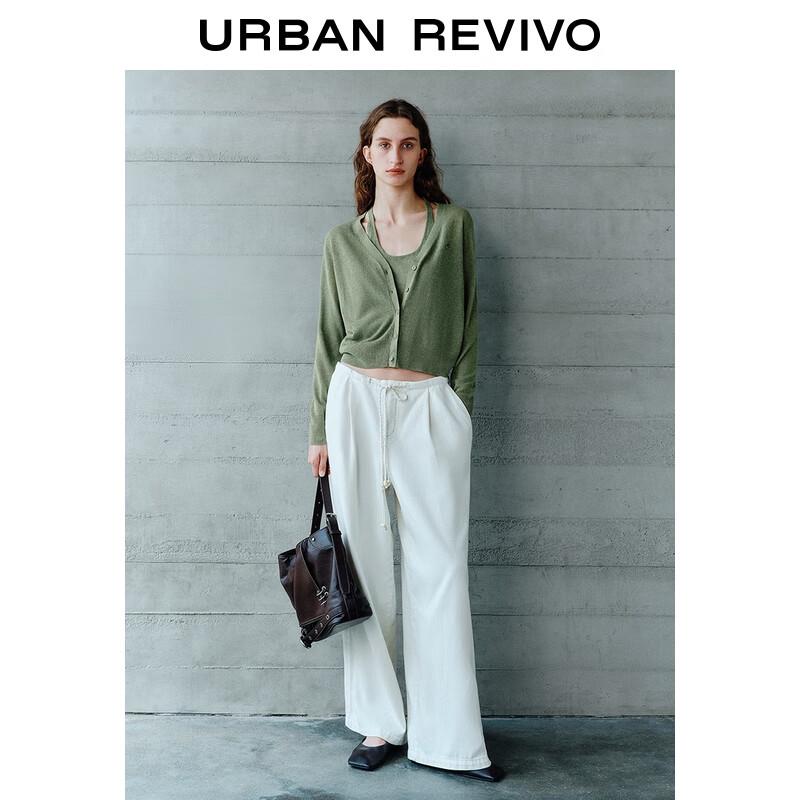 UR 2025 Autumn Women's Embroidered V-Neck Knit Cardigan