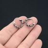 Vintage earrings gender neutral earrings rope buckle personality punk dark wind titanium steel earrings hip hop trend couple