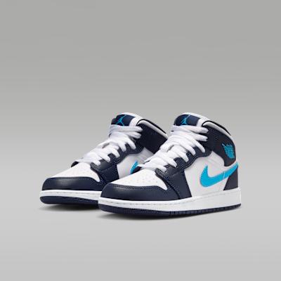Jordan 1 Mid Obsidian Dark Powder Blue (GS)