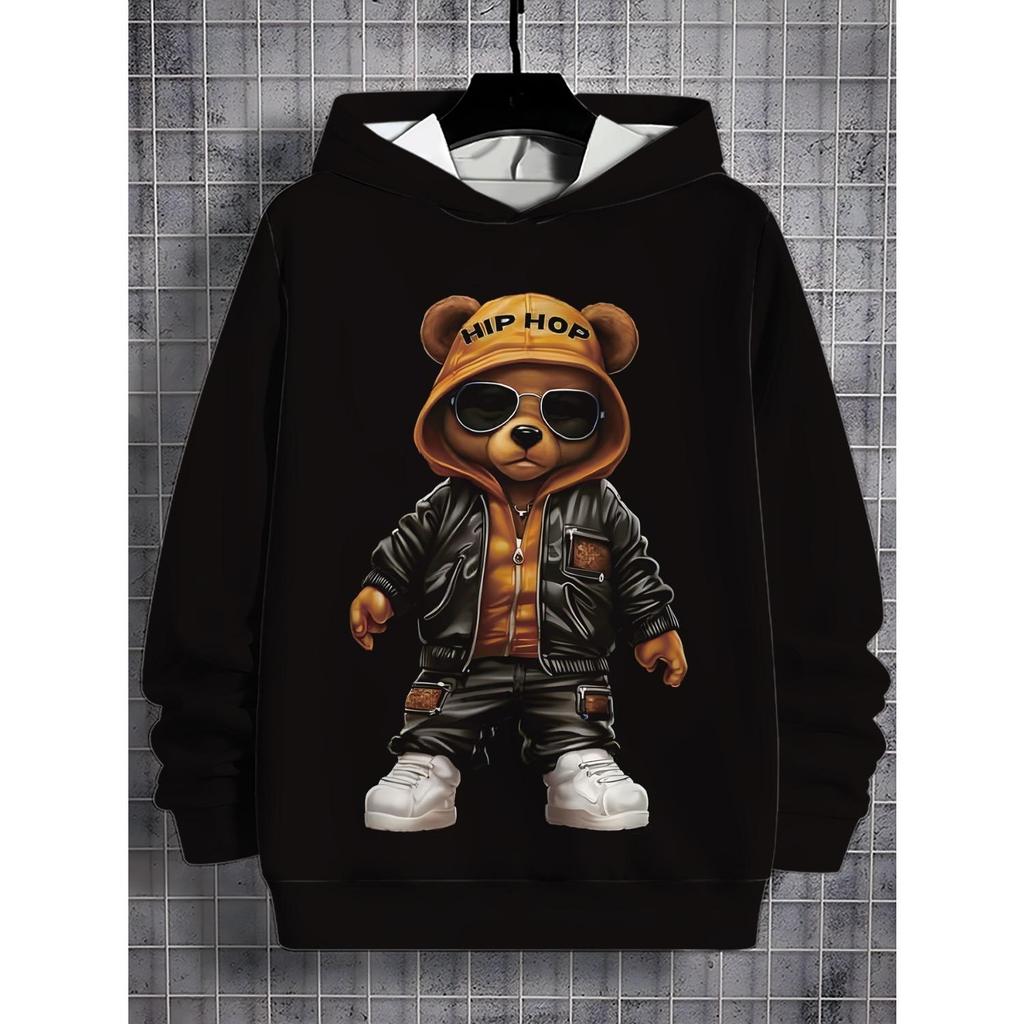 New 3D printed hooded sweatshirt, fashionable long sleeved hoodie, girls' comfortable pullover, children's hoodie