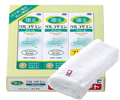 Azuma Shoji [Price: Same as above, Includes Imabari Towel] Glucosamine Topical Cream 60g (3-pack) / Travel Beauty, Contains 8% Glucosamine