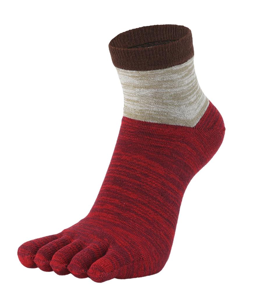 WIOIW Men's Five-Toe Socks, Durable Cotton Socks for Running, Sports, Commuting, and School, 6 Pairs