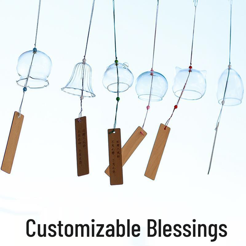 Hand-Painted Japanese Glass Wind Chime Kit for Outdoor & Balcony
