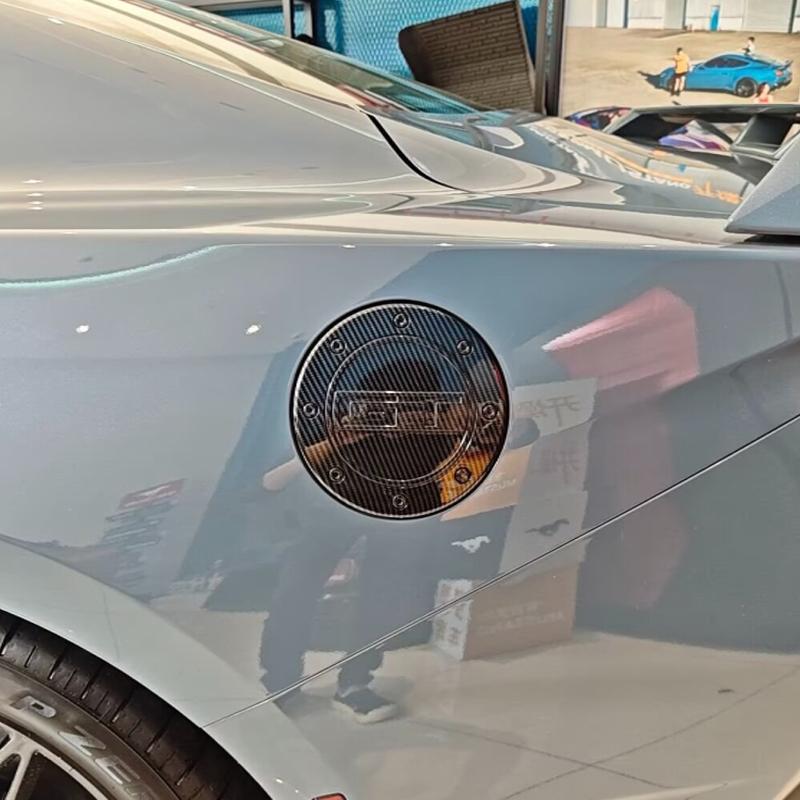 For Ford Mustang 2024 2025 ABS Carbonfiber Fuel Tank Gas Cap Panel Protector Sticker Oil Gasoline Cover Trim Car Accessories