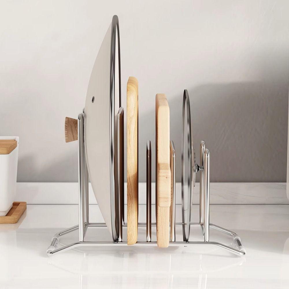 Rustproof Cutting Board Holder Vertical Cookware Holder Practical Chopping Board Rack  for Home