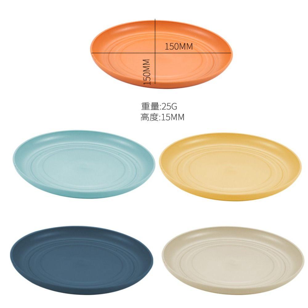 Round Dinner Plates Lightweight Tableware Eco Friendly Wheat Straw Plates  Fruit