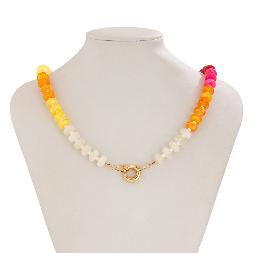 Acrylic Beads Choker Necklace Bohemian Neck Jewelry Fashion Bead Collarbone Chain  Gift