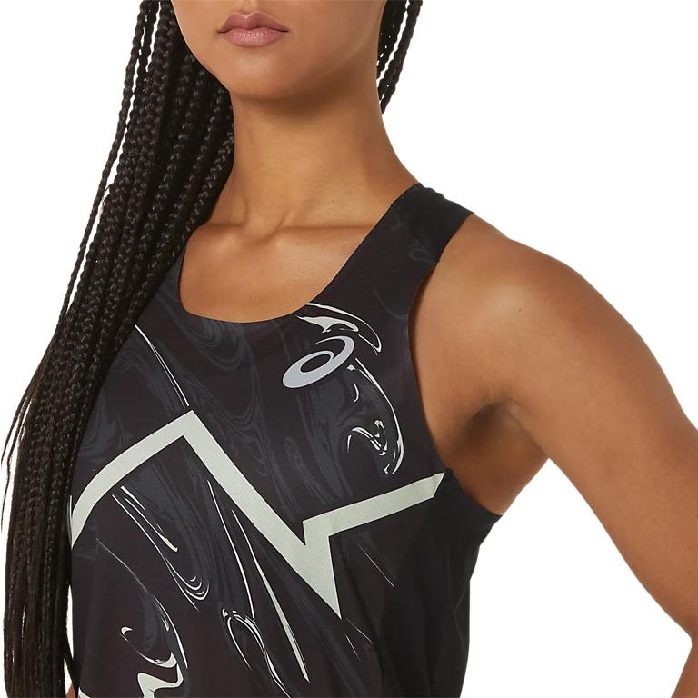 Asics Knitted Printed Breathable Pullover Round Neck Lightweight Vest Women tops Black 2092A386-001