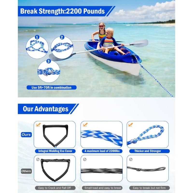 75 Fuß Wakeboard Surfseil Surfen Seil Wassersport Schleppseil Mit Einzelnem Griff Für Wassersport Und Bootfahren Aktivität