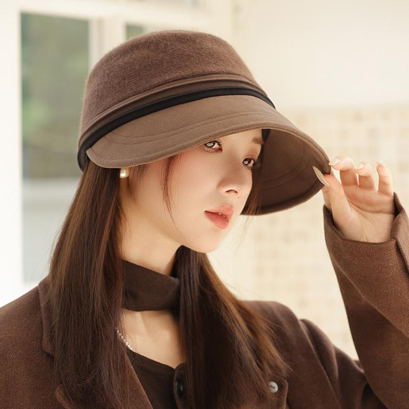 Autumn and Winter New Hat Women's Retro Premium Sense Cap Basin Hat Thermal Hat