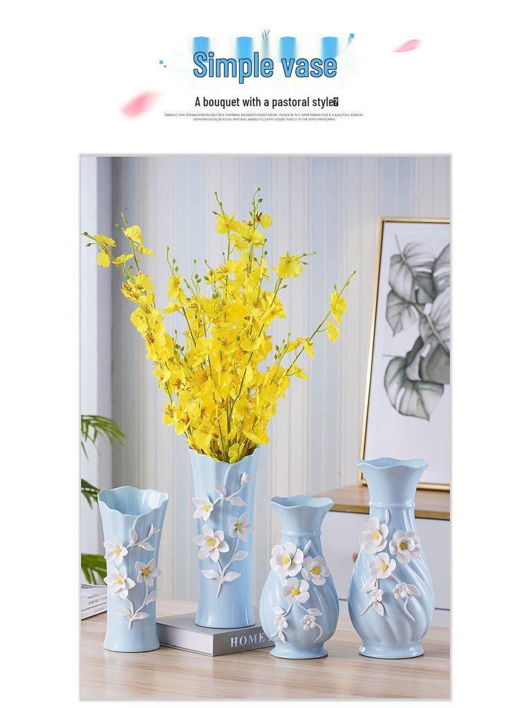 European Modern Ceramic Vase for Flower Arrangements - Ideal Home Decor for Living Room, Dining Table, or Coffee Table - Perfect Housewarming Gift