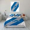 Blue and Gray Striped Lion Design Print Bedding Set Duvet Cover Pillowcases (1* Duvet Cover 2* Pillowcases Do Not Include Comforter)