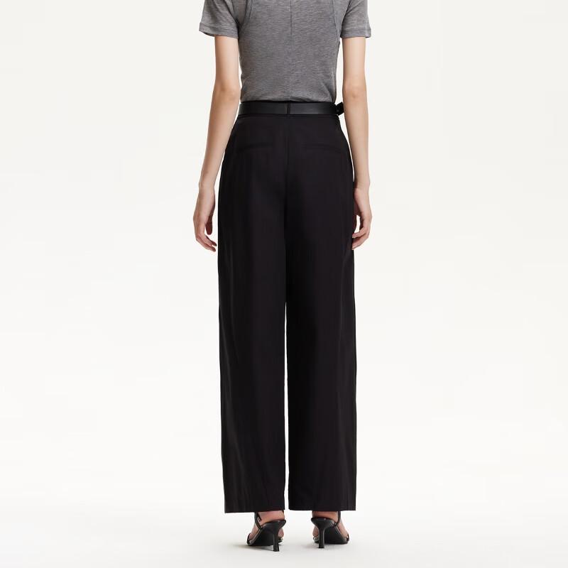 VEROMODA 2025 Cotton Belted Pleated Wide Leg Pants