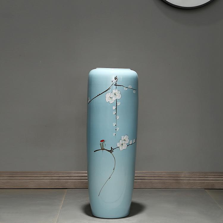 Large Retro Ceramic Floor Vase for Creative Dried Flower Arrangements In Living Room