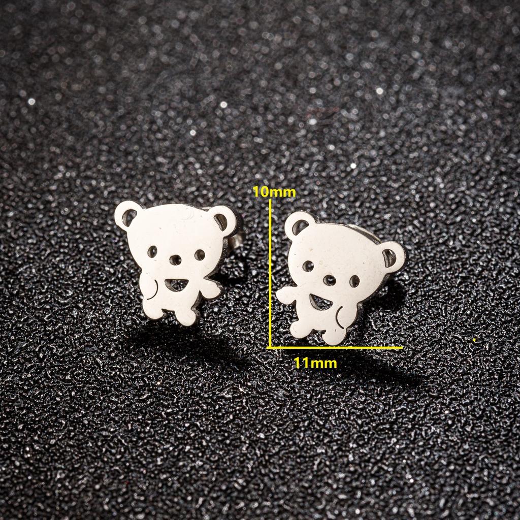 Cute Cartoon Black Minimalist Earrings Stud For Women Stainless Steel Monster Ghost Gothic Halloween Earrings Zircon Gifts