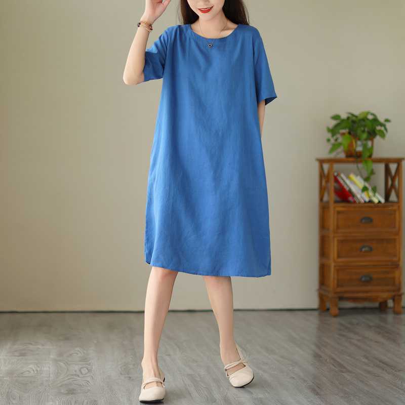 Round-neck Short-sleeved Dress
