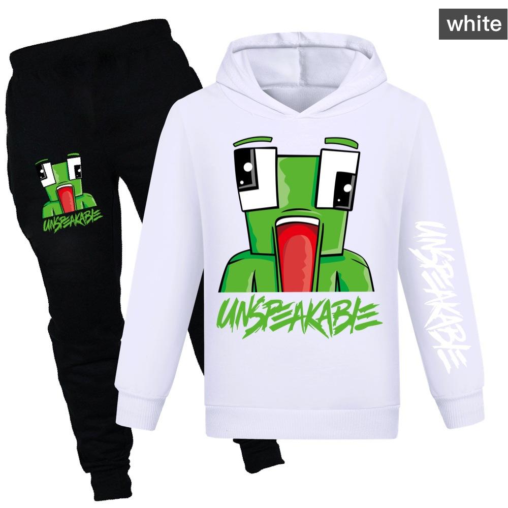 Boys Comfortable Warm Sweater Casual Hooded Loose Printing Clothing Sets Boys